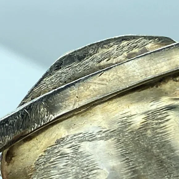 Native American Feather motif Turquoise cuff bangle 2.5" 29.0g